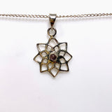 Round Gemstone Flower Pendant G2269 - Nature's Magick