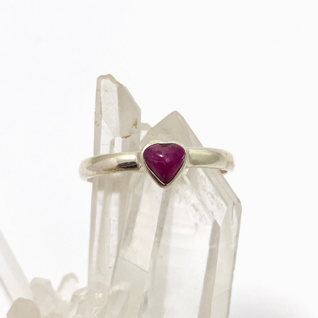 Ruby Heart Cabochon Petite Ring Size 9.5 PRGJ700