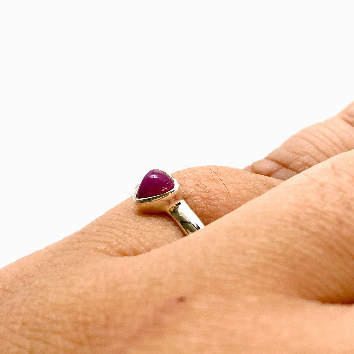 Ruby Heart Cabochon Petite Ring Size 9.5 PRGJ700