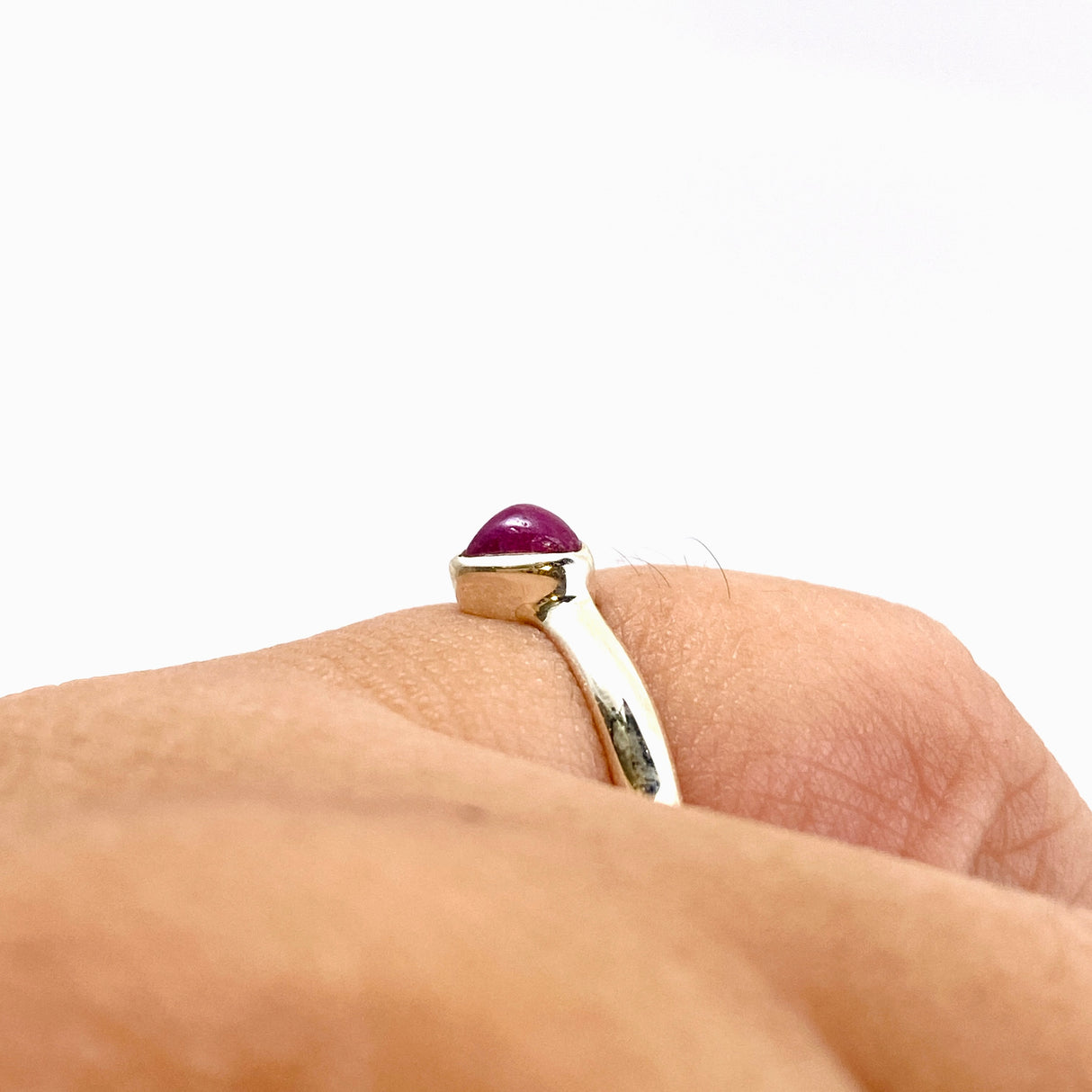 Ruby Heart Cabochon Petite Ring Size 9.5 PRGJ700