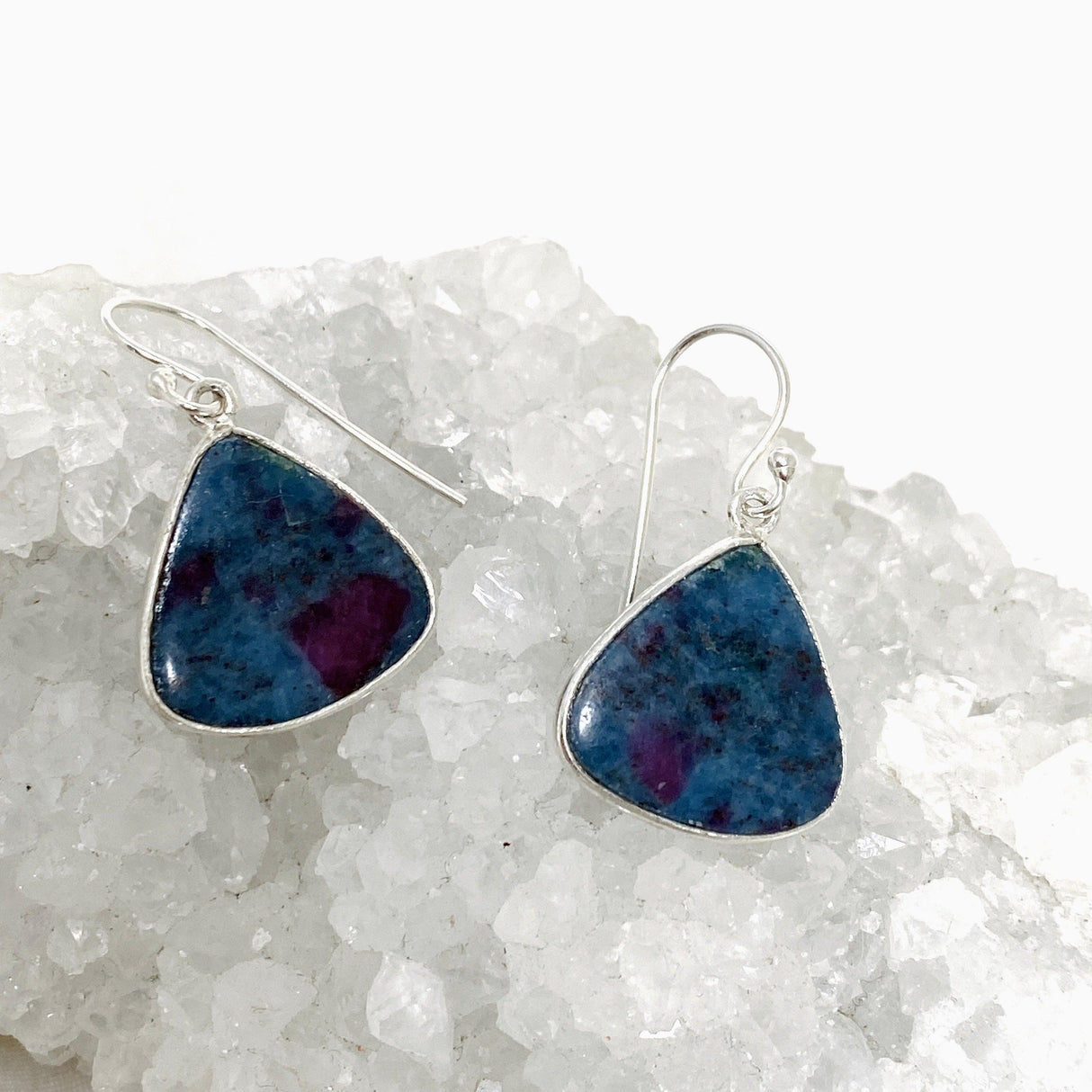 Ruby in Kyanite Triangle Earrings KEGJ1503 - Nature's Magick