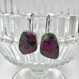 Ruby in Zoisite fixed hook faceted freeform earrings KEGJ1119 - Nature's Magick