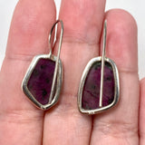 Ruby in Zoisite fixed hook faceted freeform earrings KEGJ1119 - Nature's Magick