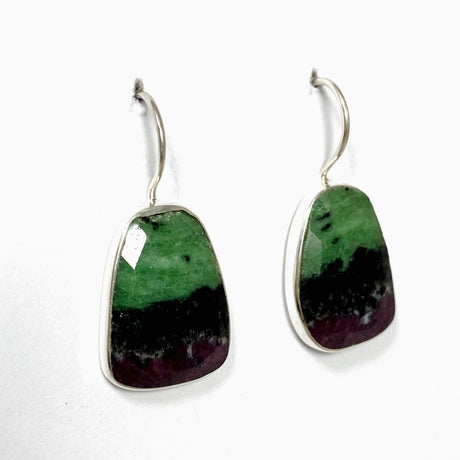 Ruby in Zoisite Freeform Fixed Hook Earrings KEGJ1507 - Nature's Magick