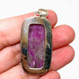 Ruby in Zoisite Rectangular Pendant in a Hammered Setting KPGJ4503 - Nature's Magick