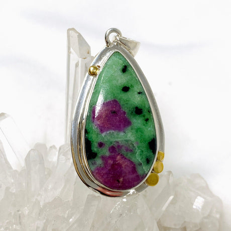 Ruby in Zoisite Teardrop Pendant in a Decorative Setting KPGJ4494 - Nature's Magick