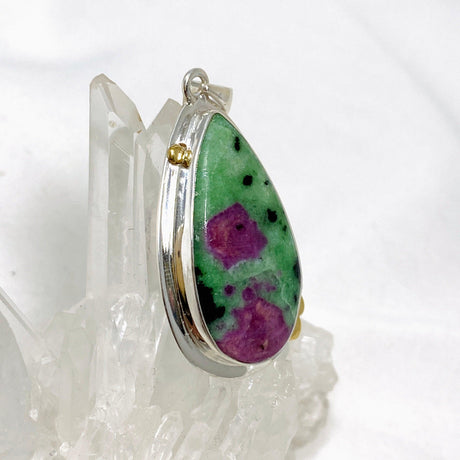 Ruby in Zoisite Teardrop Pendant in a Decorative Setting KPGJ4494 - Nature's Magick