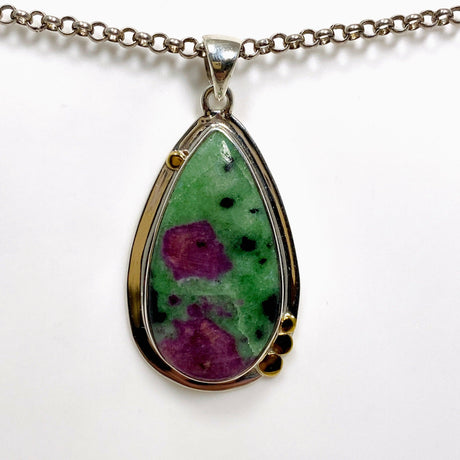 Ruby in Zoisite Teardrop Pendant in a Decorative Setting KPGJ4494 - Nature's Magick