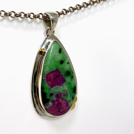 Ruby in Zoisite Teardrop Pendant in a Decorative Setting KPGJ4494 - Nature's Magick