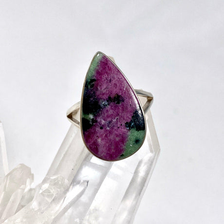 Ruby in Zoisite teardrop ring s.8 KRGJ2443 - Nature's Magick