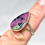 Ruby in Zoisite teardrop ring s.8 KRGJ2443 - Nature's Magick