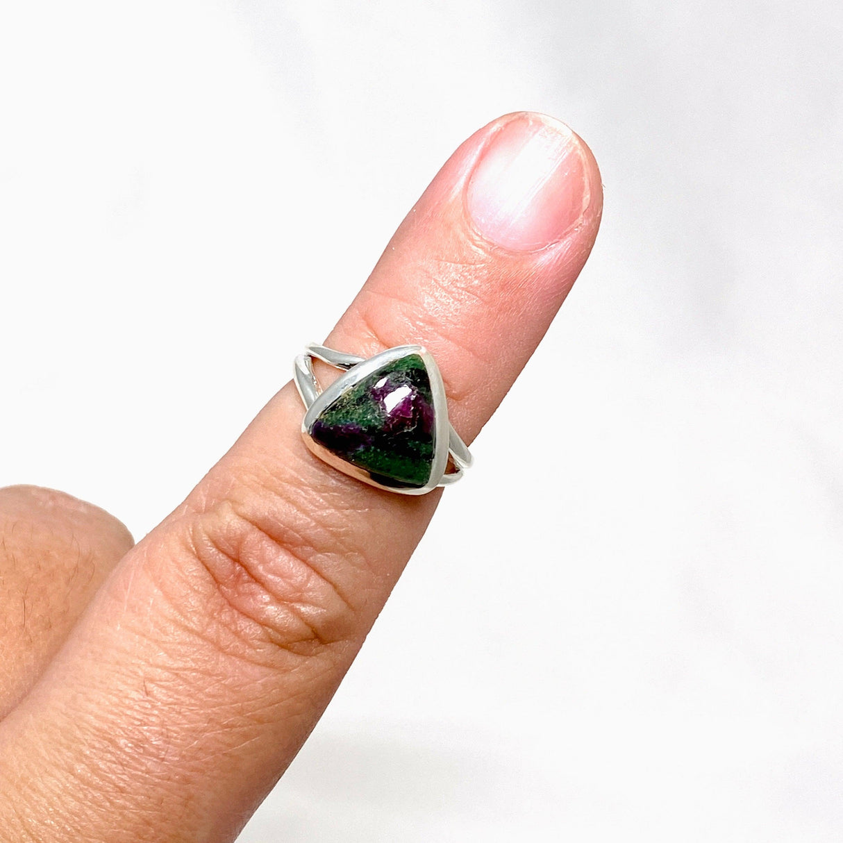 Ruby in Zoisite Triangle Split Band Ring Size 6 KRGJ3254 - Nature's Magick
