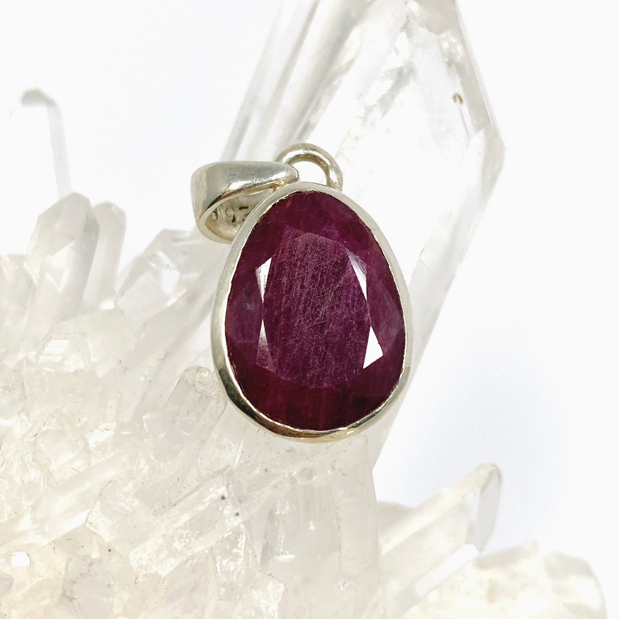 Ruby (India) Freeform Faceted Pendant PPGJ1211