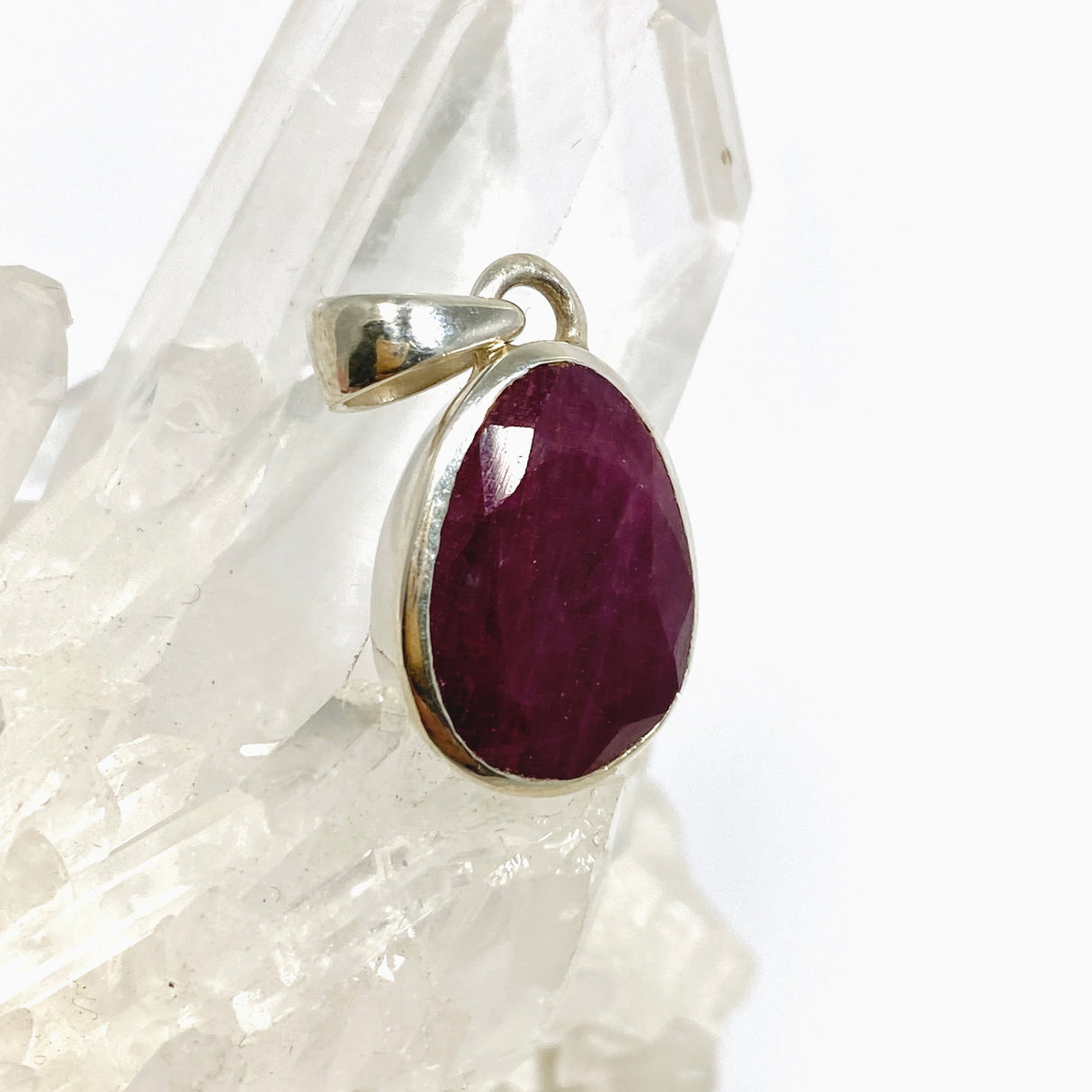 Ruby (India) Freeform Faceted Pendant PPGJ1211