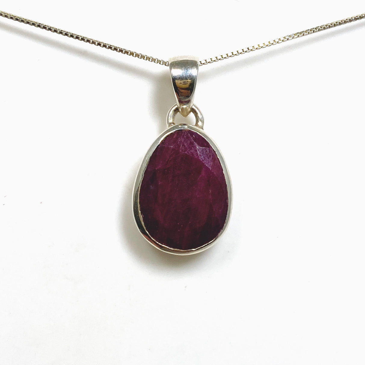 Ruby (India) Freeform Faceted Pendant PPGJ1211