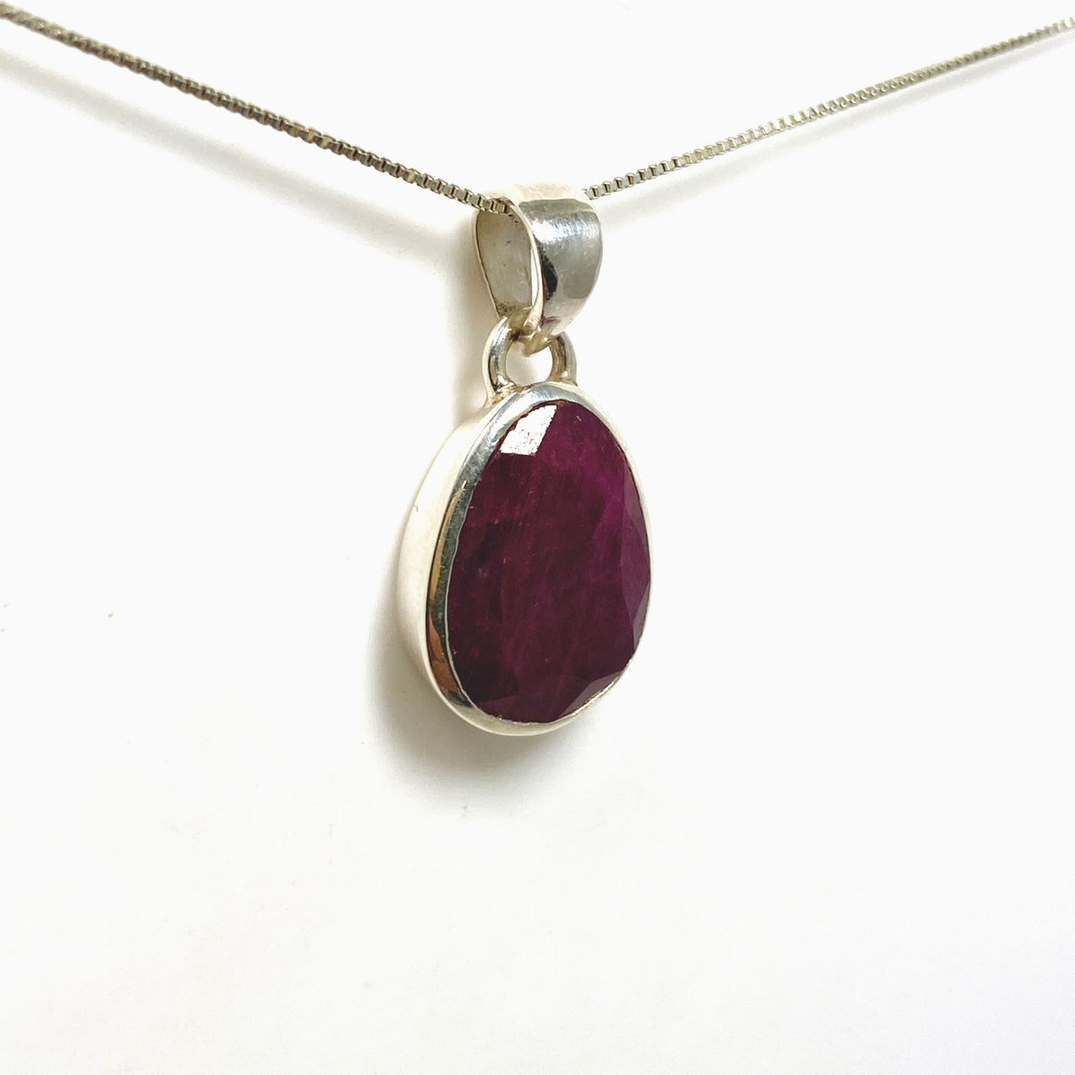 Ruby (India) Freeform Faceted Pendant PPGJ1211