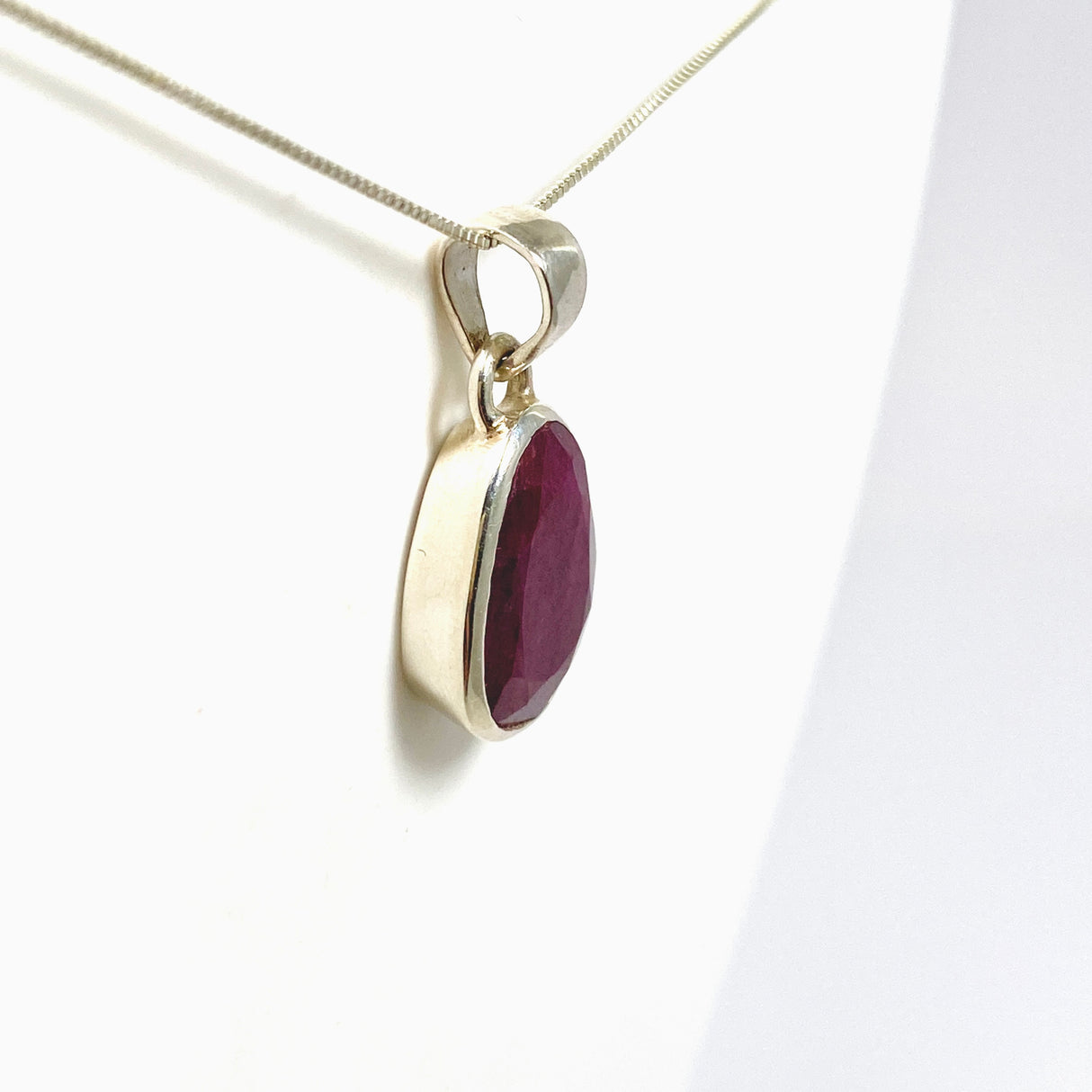 Ruby (India) Freeform Faceted Pendant PPGJ1211