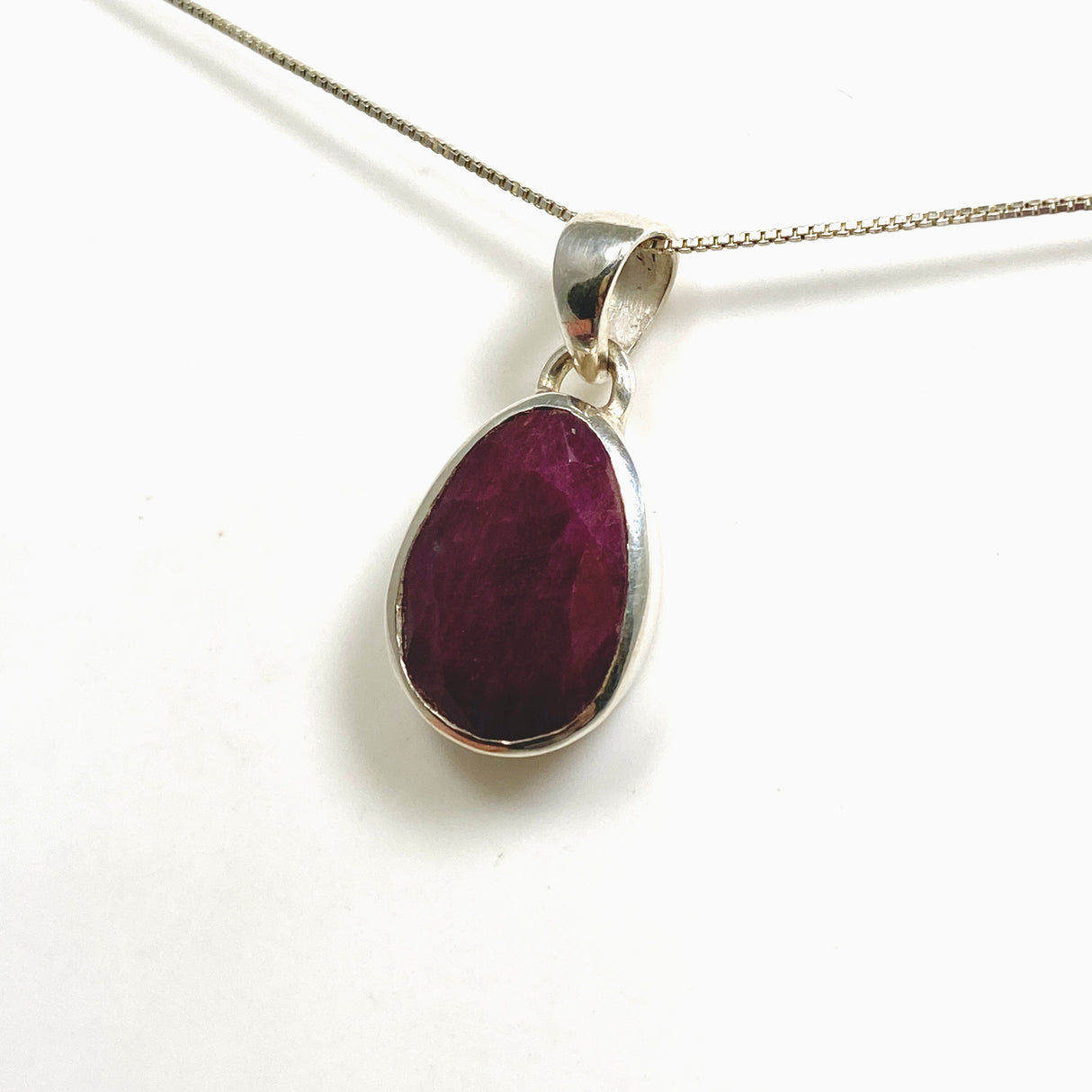 Ruby (India) Freeform Faceted Pendant PPGJ1211