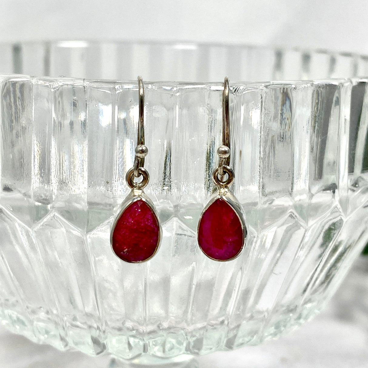 Ruby petite teardrop faceted earrings R2363-RBD - Nature's Magick