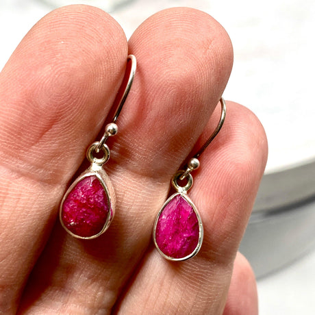 Ruby petite teardrop faceted earrings R2363-RBD - Nature's Magick