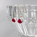 Ruby petite triangular faceted earrings R2363-RBT - Nature's Magick