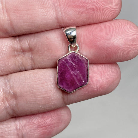 Ruby Raw Hexagonal Pendant KPGJ3341 - Nature's Magick