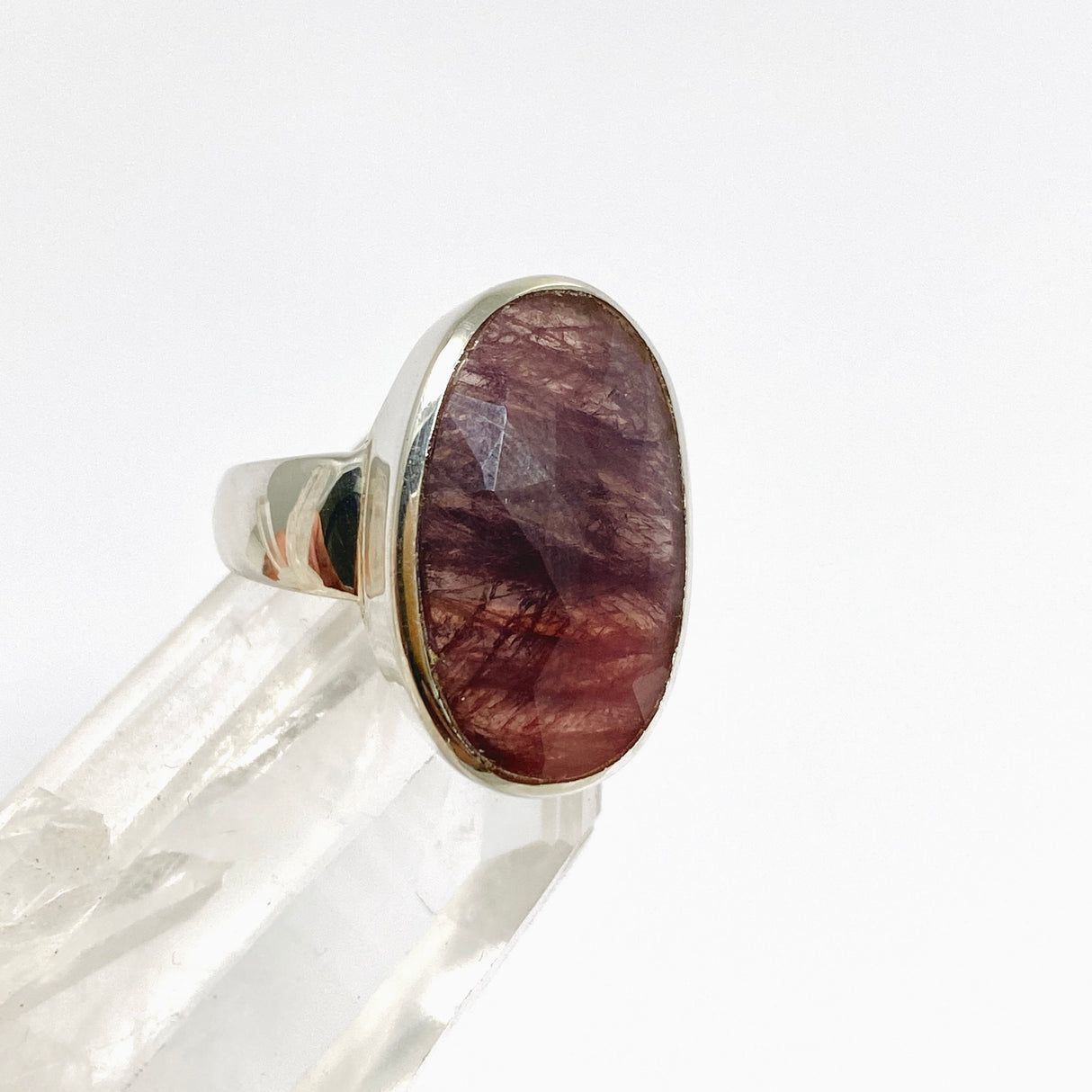 Ruby Sapphire Oval Faceted Ring Size 7.5 PRGJ988
