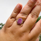 Raw Ruby Hexagonal Fine Band Ring R3-HEX Size 10