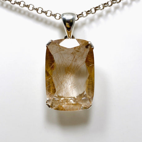 Rutilated Quartz Faceted Rectangular Pendant PPGJ705 - Nature's Magick