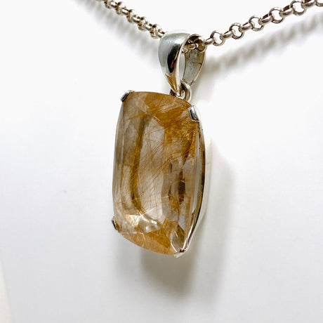 Rutilated Quartz Faceted Rectangular Pendant PPGJ705 - Nature's Magick