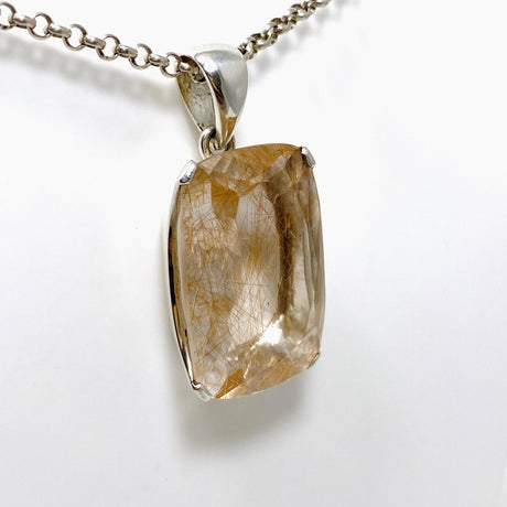 Rutilated Quartz Faceted Rectangular Pendant PPGJ705 - Nature's Magick