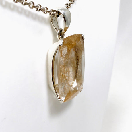 Rutilated Quartz Faceted Rectangular Pendant PPGJ705 - Nature's Magick