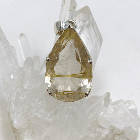 Rutilated Quartz Faceted Teardrop Pendant PPGJ713 - Nature's Magick