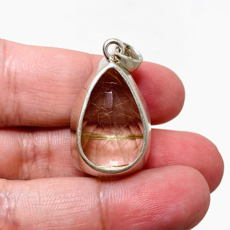 Rutilated Quartz Faceted Teardrop Pendant PPGJ713 - Nature's Magick