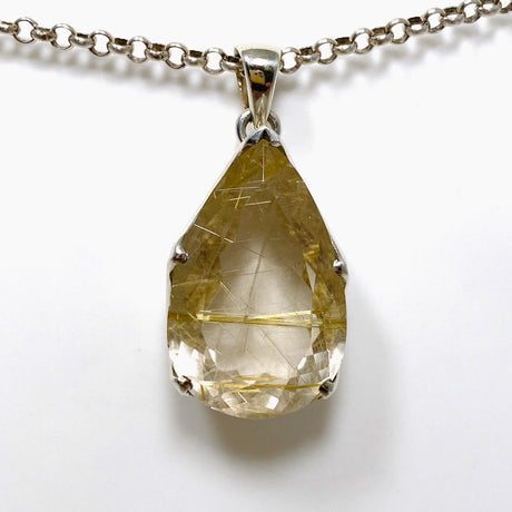 Rutilated Quartz Faceted Teardrop Pendant PPGJ713 - Nature's Magick