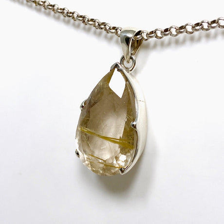 Rutilated Quartz Faceted Teardrop Pendant PPGJ713 - Nature's Magick