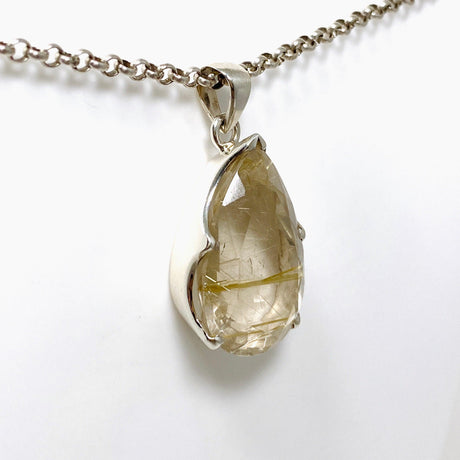 Rutilated Quartz Faceted Teardrop Pendant PPGJ713 - Nature's Magick