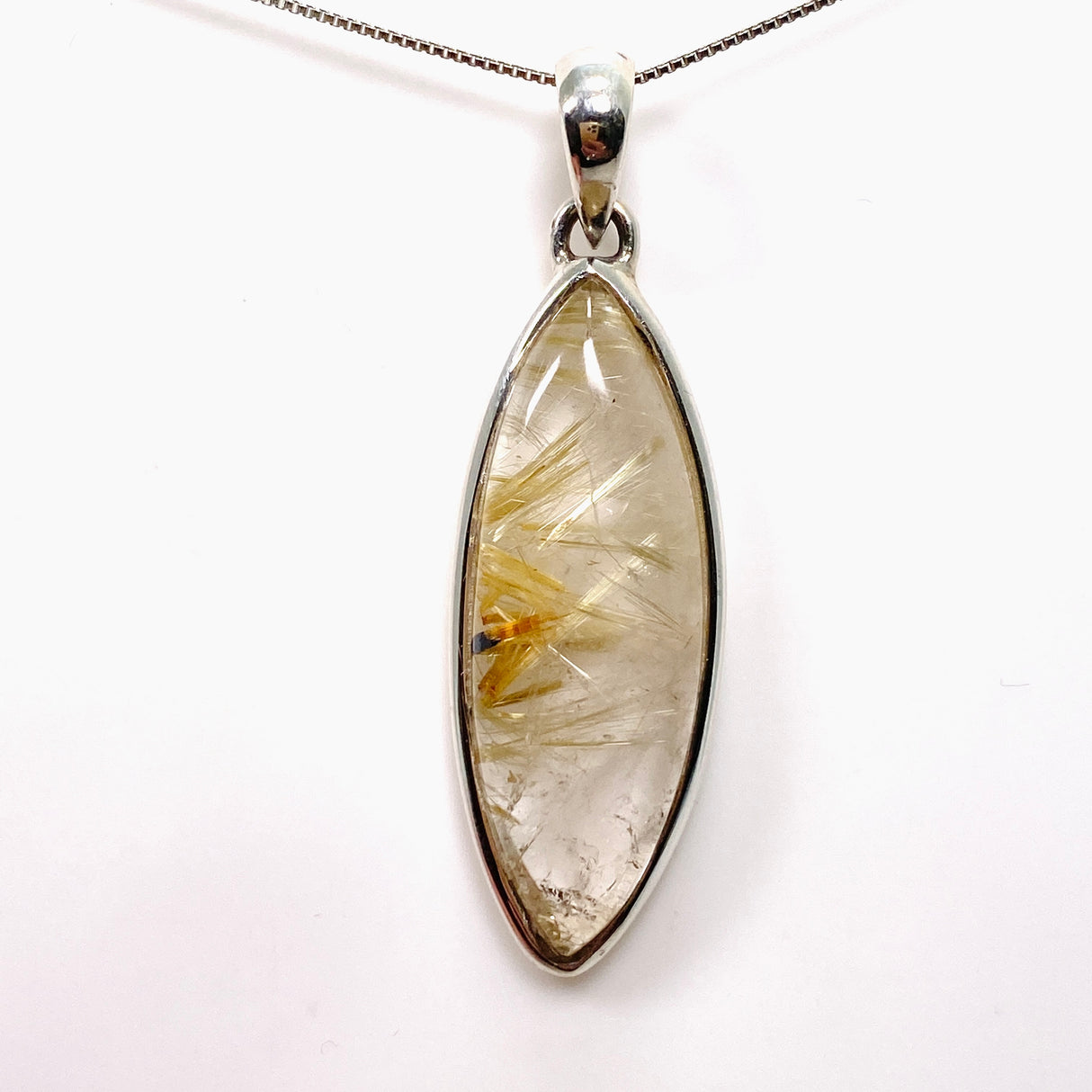 Rutilated Quartz Marquise Cabochon Pendant PPGJ837