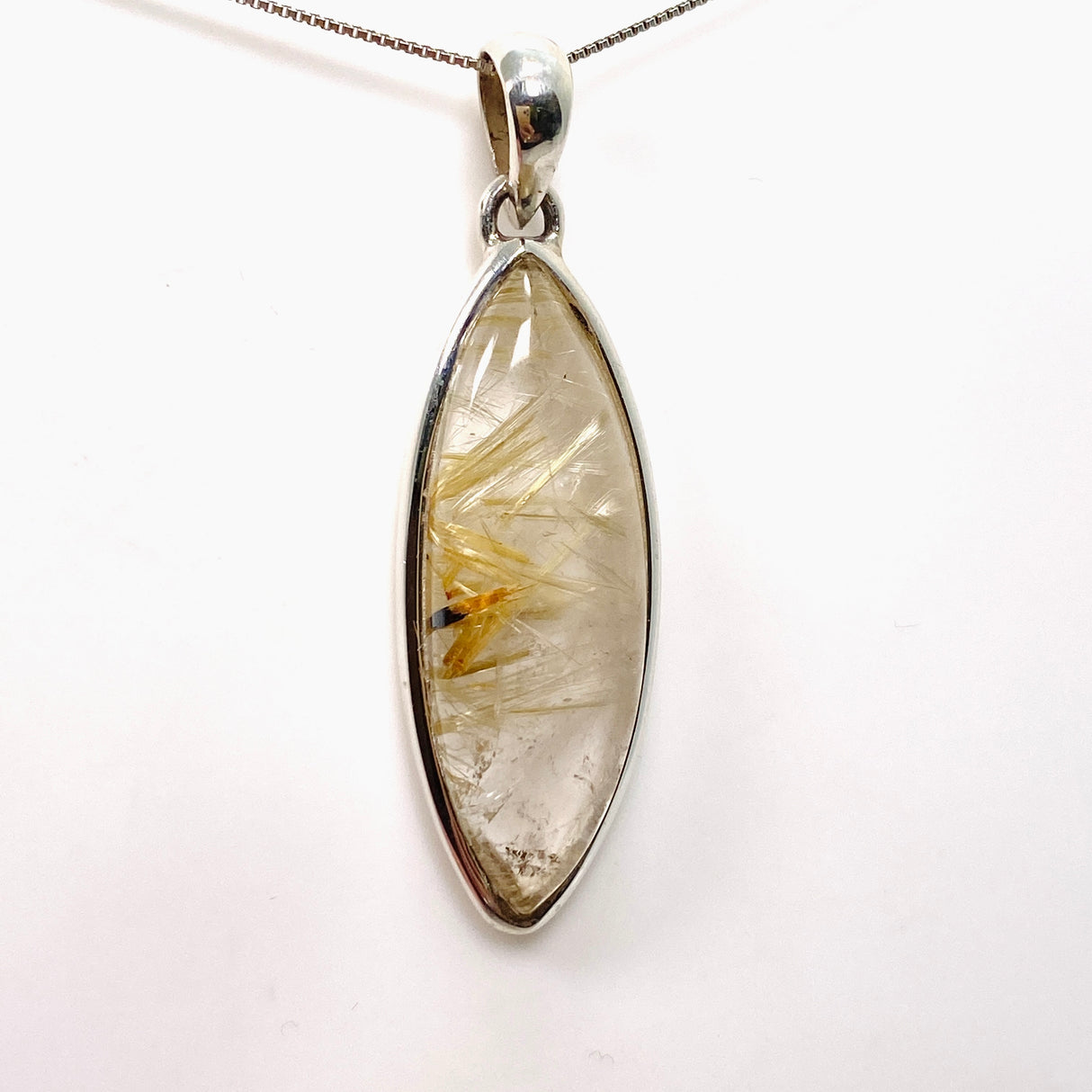 Rutilated Quartz Marquise Cabochon Pendant PPGJ837