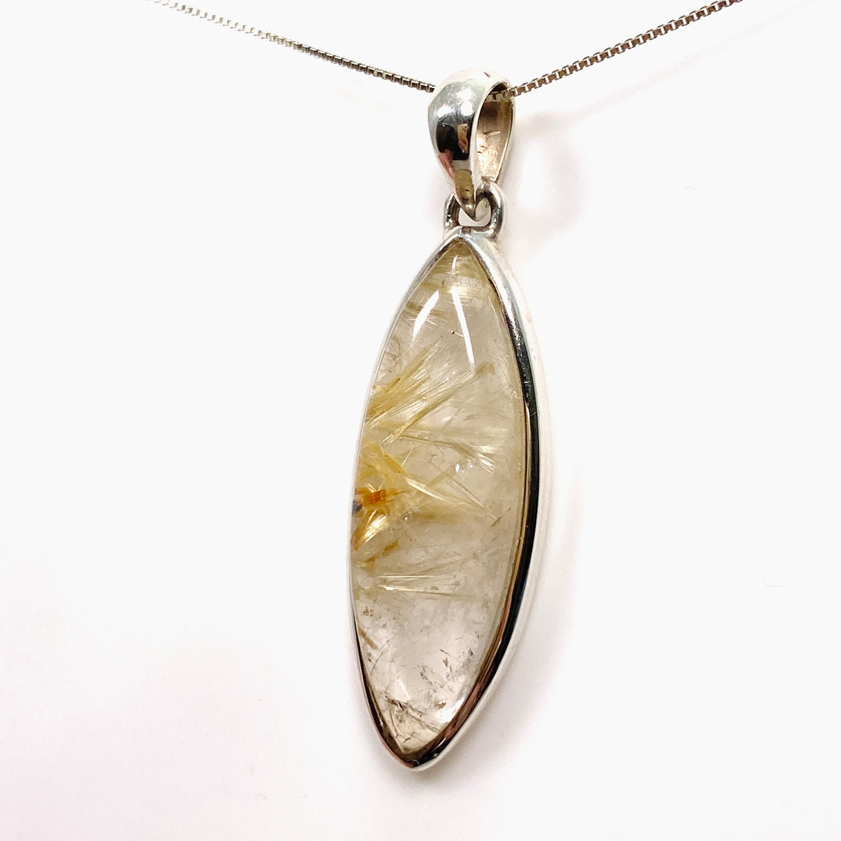 Rutilated Quartz Marquise Cabochon Pendant PPGJ837