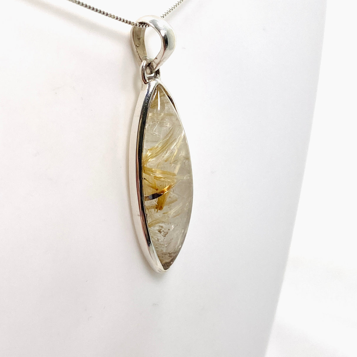 Rutilated Quartz Marquise Cabochon Pendant PPGJ837