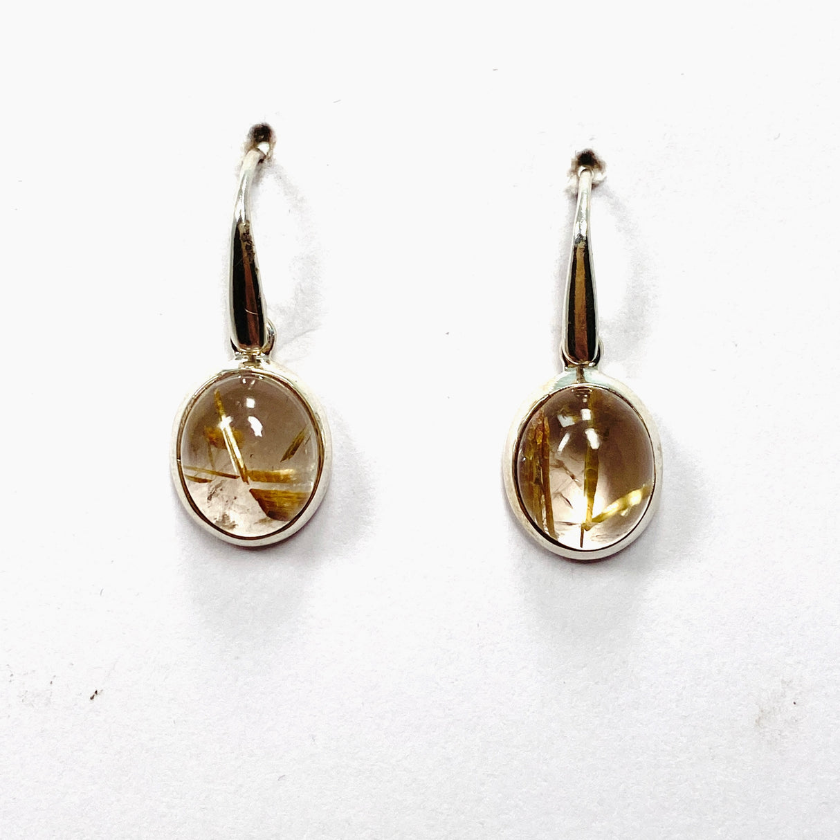 Rutilated Quartz Oval Cabochon Earrings PEGJ197