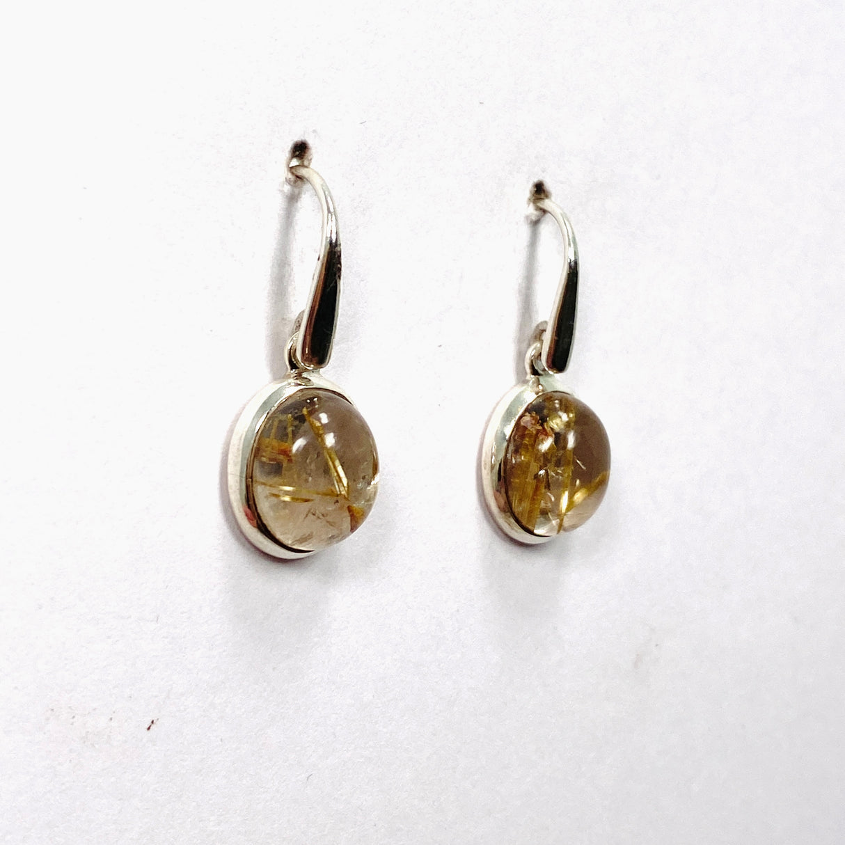 Rutilated Quartz Oval Cabochon Earrings PEGJ197