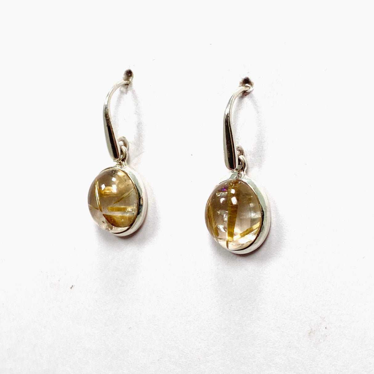 Rutilated Quartz Oval Cabochon Earrings PEGJ197