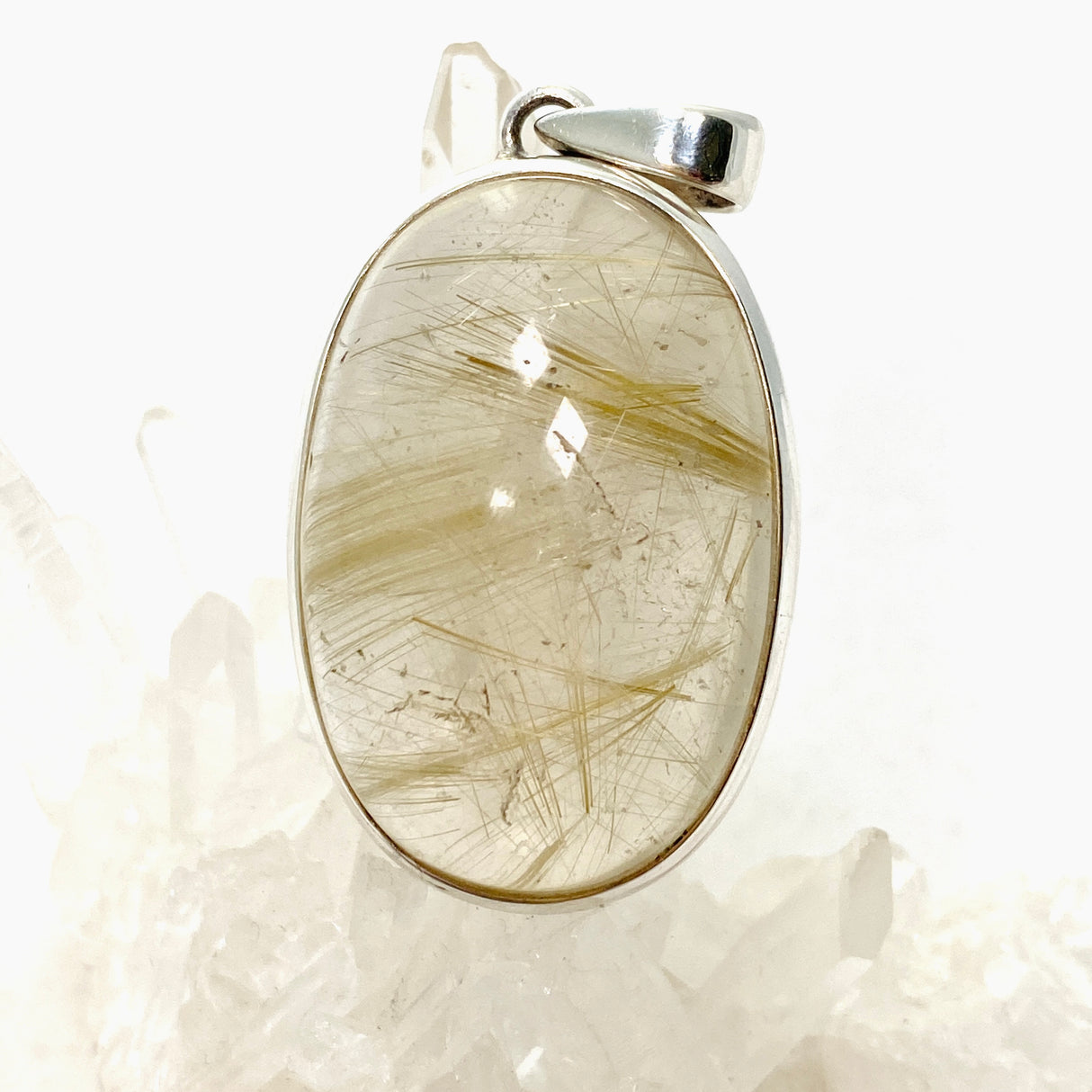 Rutilated Quartz Oval Cabochon Pendant PPGJ835