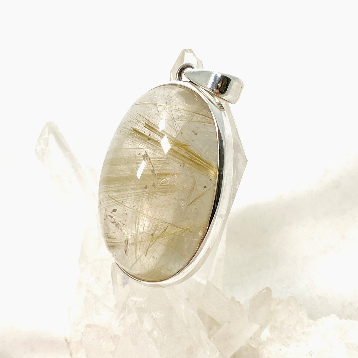 Rutilated Quartz Oval Cabochon Pendant PPGJ835