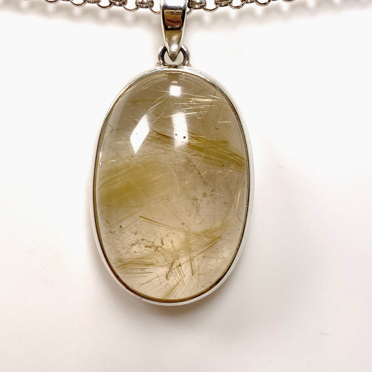 Rutilated Quartz Oval Cabochon Pendant PPGJ835