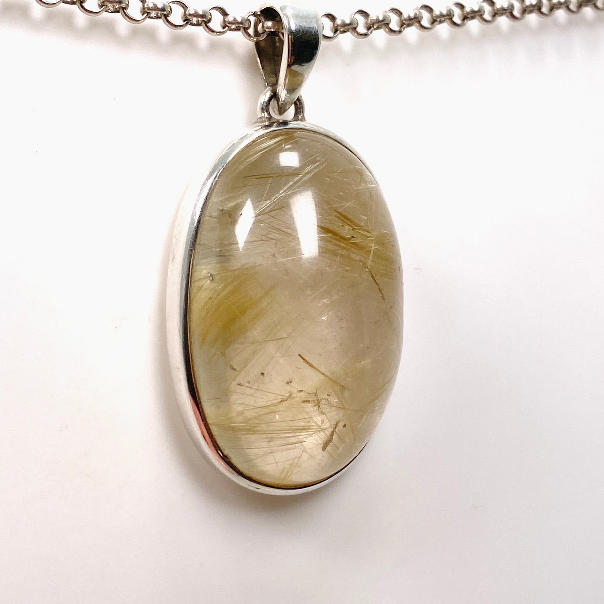 Rutilated Quartz Oval Cabochon Pendant PPGJ835