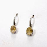 Rutilated Quartz Oval Faceted Earrings PEGJ199