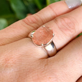 Rutilated Quartz (Red) Oval Faceted Ring Size 6.5 PRGJ601